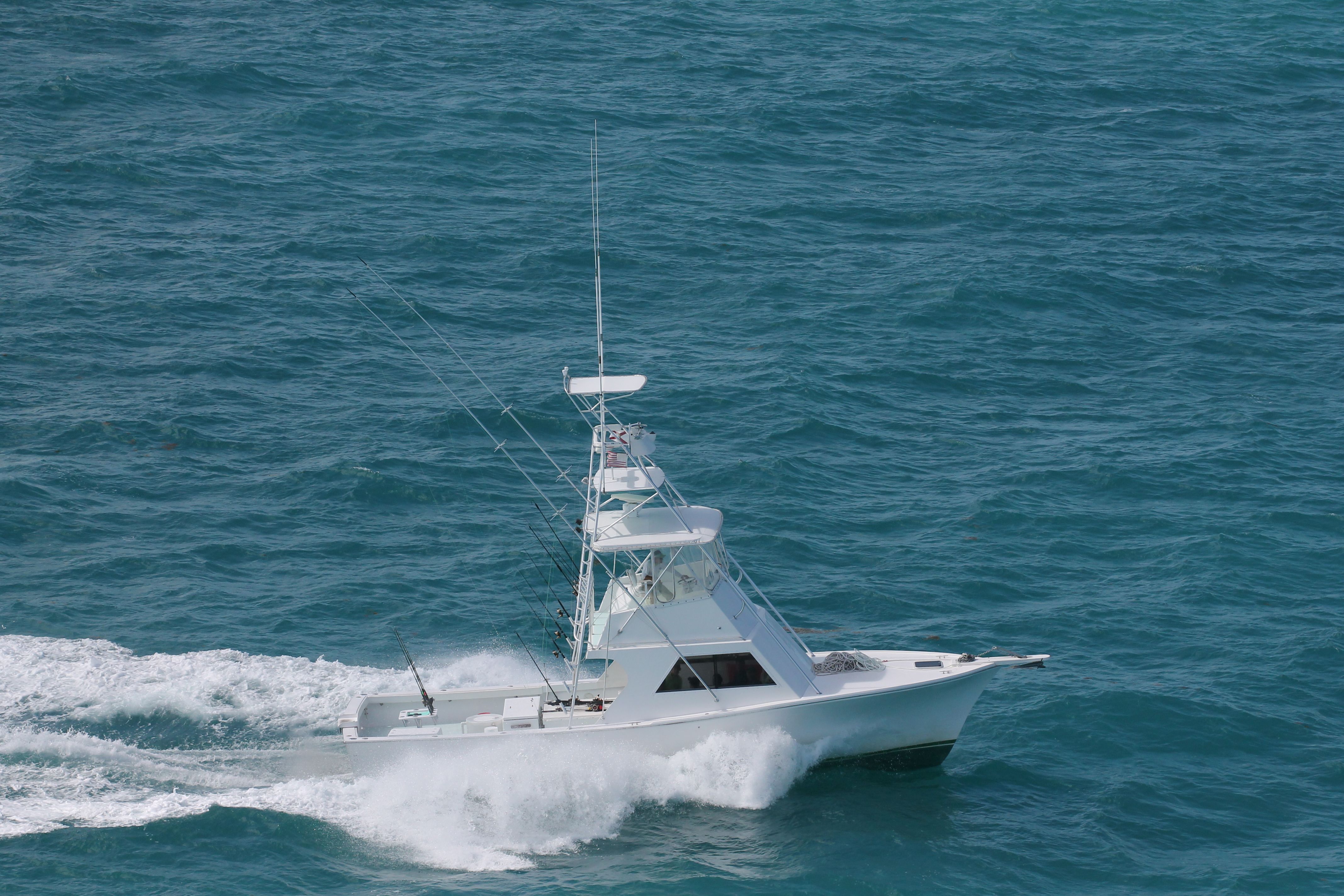 Aerial view of the Southpaw fishing charter boat